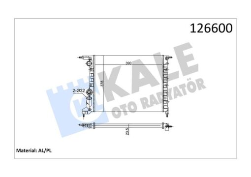 Radyatör Clıo 91-98 R19 94-95 1.2-1.4 E7f.7.06 Mek Ac 390x377.5x23. 2 Sıra Al Pl Sistem - 7701034770-7700784040