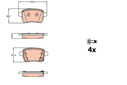 Arka Fren Balatası Opel Corsa E 14 19 Adam 14 19 15 Jant Rpo J67 Fıat Egea 16 500l 13 264mm - 95517078-1605285-77367914-77366595