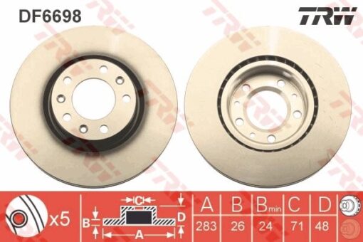 Ön Fren Aynası Astra L 21 Combo E 18 Berlıngo 18 C4 13 Partner 18 308 Iı-ııı 13 Rıfter 18 283x48x5dl Havalı - 9803918180-1647867480-1647867480
