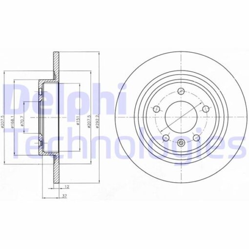 Arka Fren Aynası 16 Inç Astra J 09 Zafıra C 11 Cruze 09 268.5x12x5dl Dolu 569075 - 95527033-13502137-13502138-569071