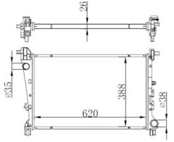 Radyatör Fıat Egea 1.3-1.6 Multijet-1.4 Al-pl-brz 620x398x26 - 52052630