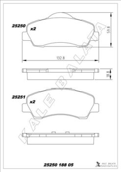 Ön Fren Balatası Peugeot P301 12 P308 13 Cıtroen C-elysee 12 C4 14 266mm - 1608691380-1610699280