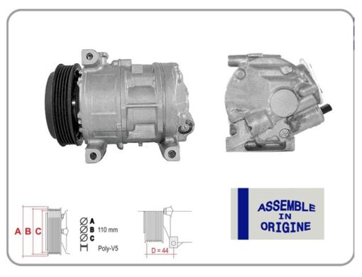 Klima Kompresörü Sıfır Ürün Fıat Doblo 10 Fıorıno 08 Grande Punto 05 15 Lınea 07 Punto Evo 09 1 4 Alfa Mıto 09 18 Opel Combo 12 1.2 / 1.4 12v 5 Kanal 110mm - 55194880-51794515-771789105