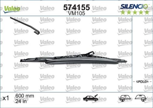 X Silecek Sılencıo Spoilerli 60cm X1 Vm105 Sol Taraf Safrane - BTM600S-2
