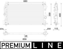 Radyatör Premıum Lıne Otomatik Astra J-zafıra Tourer C-cruze 1.4-1.6 Al/pl/brz 680x397x28 - 39074657-13311079-1300306