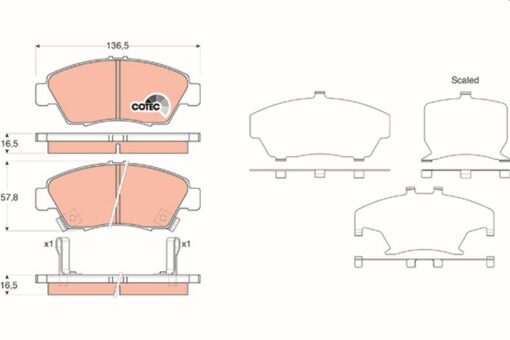 Ön Fren Balata Büyük Tip Honda Cıvıc 1.6l B16a2 Vtec 16v 160hp Ek 96-98 / 1.4l D14 3 Kapı - H/b Es 01-05 - 45022SR3V01-45022S5AG01-45022S5AE50