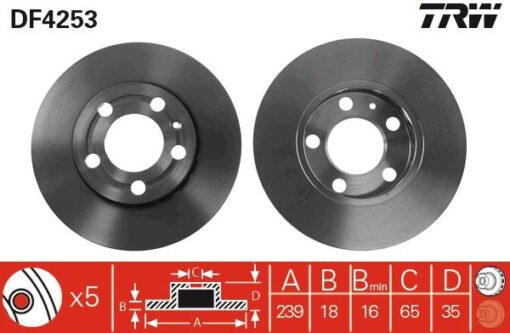 Ön Fren Aynası Polo 07 Fabıa 00 Fox 03 1.2-1.4 16v-1.6 16v-1.9sdı 239x18x5dlxhavalı - 6Q0615301-6Q0615301A