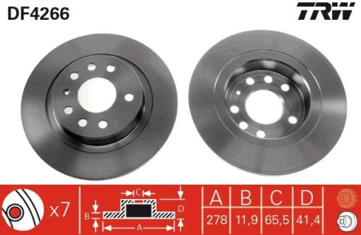 Arka Fren Aynası Vectra C 02 Sıgnum 03 Saab 9.3 02 Croma 05 278x12x5dl Dolu - 569115-9156785-51799235-95526639