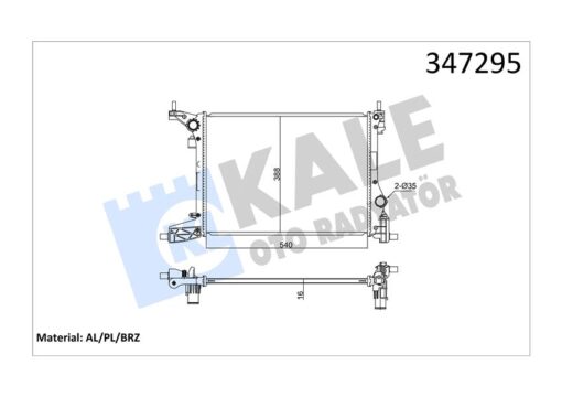 Motor Su Radyatörü Fıat Egea 16 1.4 540x392x16 - 52052603-52015580