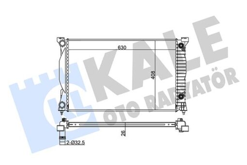 Radyatör Audı A4-a6 2.0tfsı-2.0tdı 01-08 632x408x26 Al-pl-brz - 8E0121251B-8E0121251L-8E0121251AQ