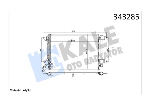 Klima Kondenseri Jetta 10 582x378x16 Al/brz - 5C0820411E-5C0820411F