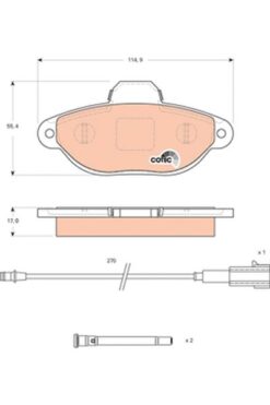 Ön Balata Fişli Fıat Panda 1.2 09 Panda 1.4 10 500 1.2 11/08 Ford Ka 1.2 2.09 - 77365337-77365816-1559698