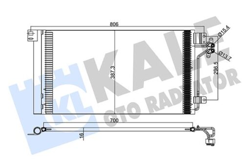 Klima Kondenseri Transporter T5-multıvan V 715x391x16 Al-al - 7H0820411B-7H0820411C-7H0820411D