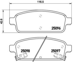 Arka Fren Balatası Astra J 09 Mokka 12 Zafıra C 12 Cruze 09 Trax 11 Aveo Hb 13 - 95516192-1605262-13473427-95530021