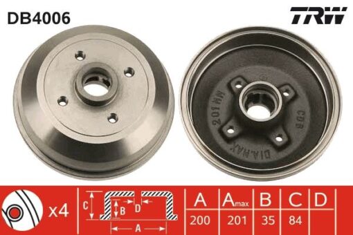 Arka Fren Kampanası Corsa A 83-92 -corsa B-tıgra A 93-02 Abs Siz - 418117-90007526-90135504