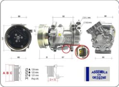 Klima Kompresörü Sıfır Ürün Renault Clıo Iıı 04 12 Kangoo Iı 08 Modus 04 Mıcra Iıı 03 10 Qashqaı J10 06 13 1.5dci K9k 12v 6 Kanal 125mm Mercedes Cıtan W415 12 - 8200953359-2763000Q0D-2763000Q0N