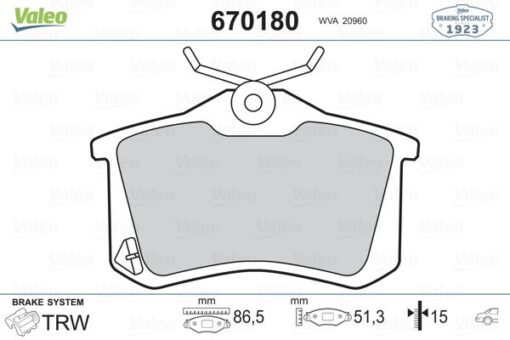 Arka Fren Balata Renault Clıo 05 Kangoo 01 Laguna 96 Fluence 09 Megane 96 Cıtroen Berlıngo 99 C2 C3 C4 03 Ds4 11 Peugeot 307 00 308 07 Partner 96 Vw Polo Classıc 95 01 Golf Iıı-ıv-passat Iıı - 1H0698451F-4250.56-WVA20960
