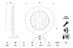 Fren Diski Arka Fıat Ducato 06 Peugoet Boxer 06 Cıtroen Jumper 06 300x22x19.9mm - 51957511-51957512-1612435780