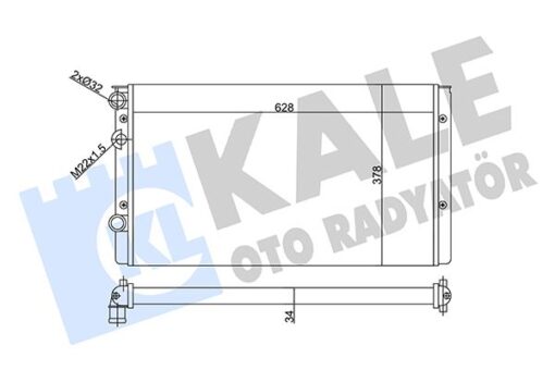 Radyatör Volkswagen Golf Iıı-lupo Radyatör Al/mknk 628x378x34 - 1H0121253BE-6N0121253M-1H0121253BJ