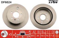 Arka Fren Aynası Antara 2.4-3.2 V6-2.0 Cdtı 07 Chevrolet Captıva 2.4-3.2-2.0d 06 303x20x5dlxhavalı - 20968395-96625873-4804637