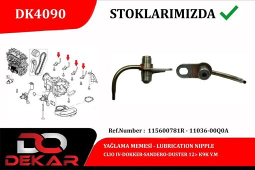 Yağlama Memesi Clio Iv-dokker-sandero-duster 12 K9k Y.m - 115600781R-11036-00Q0A