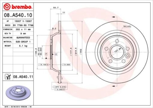 Arka Fren Dısk Aynası Mondeo Iv S Max Galaxy 07 14 Kuga I 08 12 / Evoque 12-18 302mm - 6G912A315BA-1405500-1379931