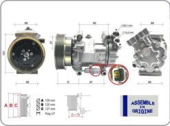 Klima Kompresörü Sıfır Ürün Renault Clıo Iıı 04 12 Kangoo Iı 08 Modus 04 Mıcra Iıı 03 10 Qashqaı J10 06 13 1.5dci K9k 12v 6 Kanal 125mm -mercedes Cıtan W415 12 - 8200578856-2763000Q1M