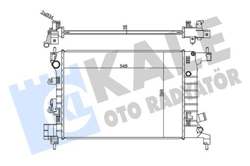 Radyatör Chevrolet Aveo 1.2 1.4 11 Mt 16mm Al/brz 549x398x16 - 95316032-95460091