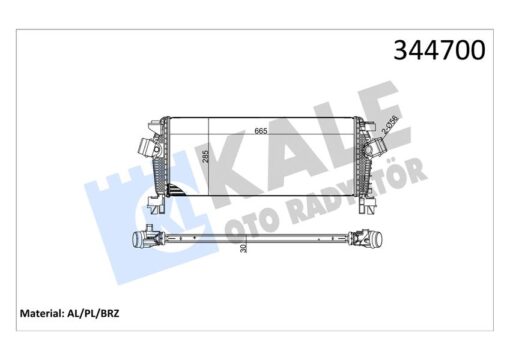 Turbo Radyatörü Intercooler Astra J-cruze J308 -zafıra Tourer C Al/pl/brz 665x280x30 - 1302148-13311080