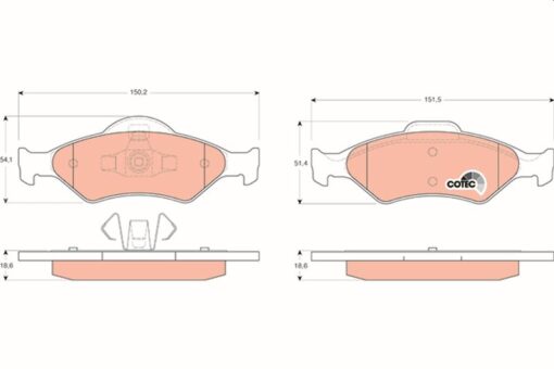 Ön Balata Fıesta 95 02 Ford Ka 96 Mazda 121 96 - YS612K021AA-YS6J2K021AB-1E103323Z