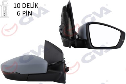 Dış Dikiz Aynası Sağ Polo 09 Elektrikli Isıtmalı Astarlı Konveks 6 Fiş Vm-388nehpr - 6R1857508K-6R1857508M