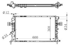 Radyator Brazing Mt 600x368x26 Astra G- 1.4i/1.6i/1.8i/2.2i 98- - 93177121-9193265-1300214-1300257