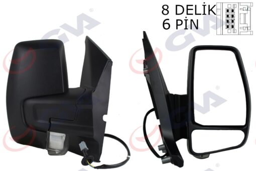 Dış Dikiz Aynası Sağ Transit Custom V362 12 17 Elektirikli Isıtmalı Desenli Sinyalli - BK21 17682 BL5JA6-2123231