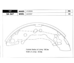 Arka Kampana Pabuç Balata Hyundaı Accent 1.3l 1.5l 4g13 4g15 95-00 / Atos 1.0l 1.1l 98- - 5830522A01