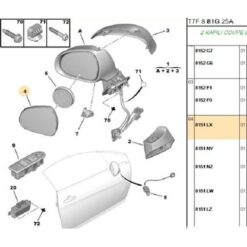 Dış Dikiz Ayna Camı Sol Peugeot P207 07 15 P308 07 14 Elektrikli - 8151.LX