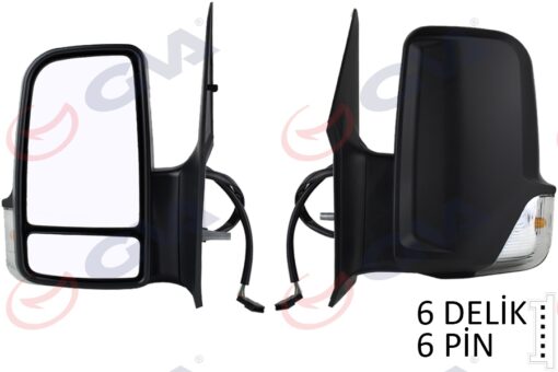 Dış Dikiz Aynası Sol Crafter 06 Sprınter 06 Elektrikli Isıtmalı Sinyalli Çift Cam Konveks 6 Fiş Vm-379ehl - A0018101219-9068106016-2E1857501Q