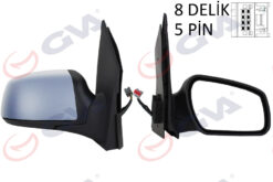 Dış Dikiz Aynası Sağ Fıesta 05 08 Elektrikli Isıtmalı Astarlı Konveks 5 Fiş Vm-6312ehpr - 6S6117682AE-1444260