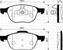 Ön Fren Balata Mazda 3 Bk 03-09 / Ford Focus Iı 04-18 / C-max 07-19 / Kuga 08- / Volvo V40 19- / S40 04-12 - 3M512K021AB-30742030-BPYK3323Z