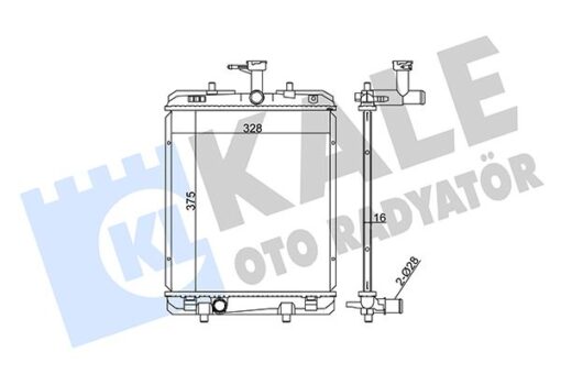Radyatör P107-c1-aygo K4r 1.0 Mekanik 375x328x16 Al-pl-brz - 1330.P4-164000Q010-164000Q020
