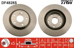 Ön Fren Diski Hava Kanallı Toyota Rav4 2.0l 1az-fe Aca30 06-12 / 2.2l 2ad-ftv 2adfhv Ala30 06- / 2.0l 3zrfae Zsa30 09- / 2.0l 1adftv Ala40 13- 296 Çap X 5 Bijon - Adet Disk Fiyatıdır - 4351242050-4351206140-4351242100