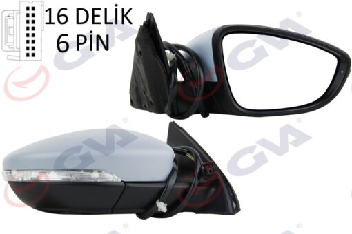 Dış Dikiz Aynası Sağ Jetta 11 Elektrikli Isıtmalı Sinyalli Astarlı Konveks 7 Fiş Vm-6381ehpr - 5C7857508B