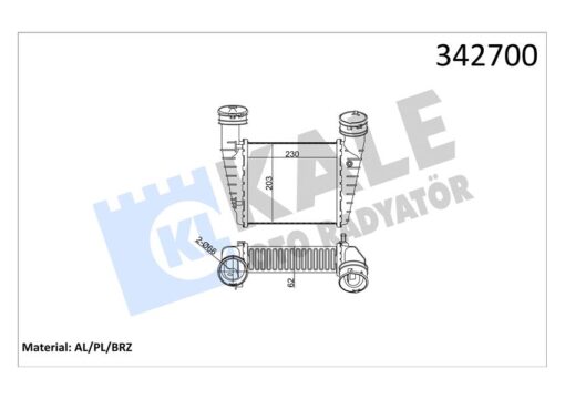 Turbo Radyatörü Intercooler Passat-superb Al/pl/brz 230x203x62 - 8D0145805C-3B0145805D-8D0145806