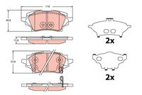 Arka Fren Balata Toyota Corolla 1.2l 8nrfts Nre210 19- / 1.6l 1zr-fae Zre210 19- / 1.8l 2zr-fxe Hybrid Zwe211 19- / 1.5l M15a-fks Mzea11 21- - 0446602400-0446602401-04466F4010