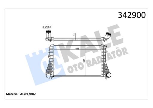 Turbo Radyatörü Intercooler Passat-tıguan-sharan-alhambra 2.0tdı 08 615x398x32 Al-pl-brz - 3C0145805AN-3C0145805AK-3C0145805AM