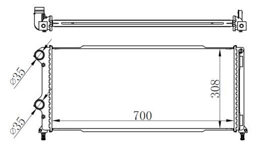 Radyatör Brazing Doblo 1.9 Jtd-1.3mtj Mek Ac Klimasız 700x305x38 -46807378 - 55174187-51779233-51861635