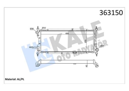Brazıng Versiyonu Kl372600 Opel Corsa B Combo 1.5d 93 00 Mt Mekanik 650x270x42 Su Radyatörü - 1300151-90410049