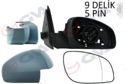 Dış Dikiz Aynası Sağ Vectra C 03 Elektrikli Isıtmalı Astarlı Asferik 5 Fiş Vm-966ehpr - 6428265-6428820