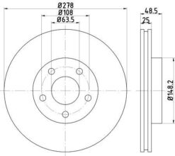 Ön Fren Aynası Adet Focus 04-12 Cmax 07-10 S40 06-10 C30 10-12 C70 06-13 V50 05-12 278x25x5dlxhvlı - AV611125BB-7M511125BB-1520297
