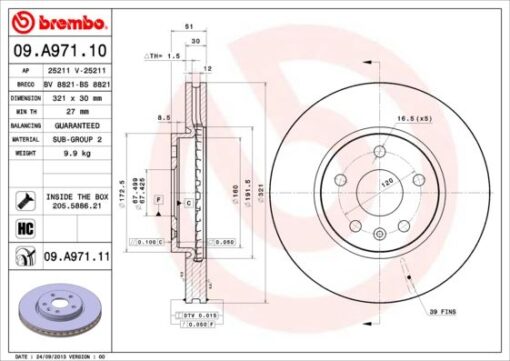 Ön Fren Aynası Insıgnıa A 08 Saab 9-5 Ys3g 10 17 Jant 321x30x5dlxhavalı 13502214-569422 - 13579150-569083-13502214-569422