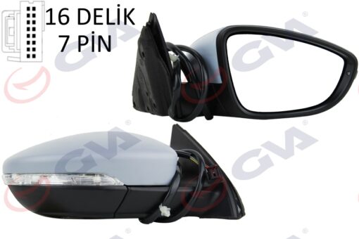 Dış Dikiz Aynası Sağ Passat 11 Elektrikli Isıtmalı Ç.aydınlatmalı Astarlı Konveks 7 Fiş Vm-6194nehpr - 3AA857508B9B9